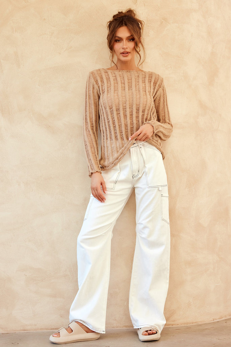 East End Top - Mocha KNITWEARS Sage and Paije