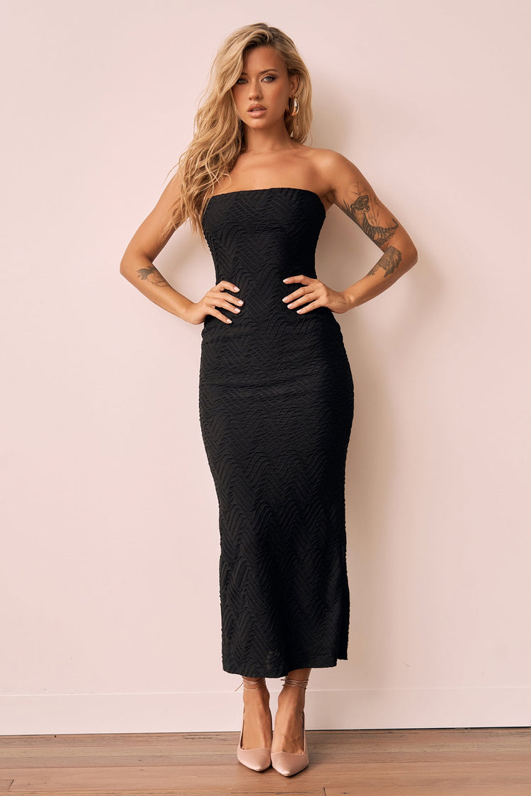 Eclipse Midi Dress - Black DRESSES Sage and Paije
