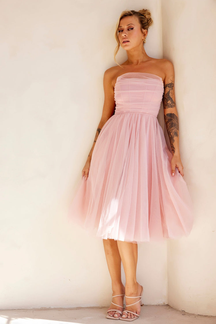 Swingin' It Midi Dress - Blush DRESSES Sage and Paije