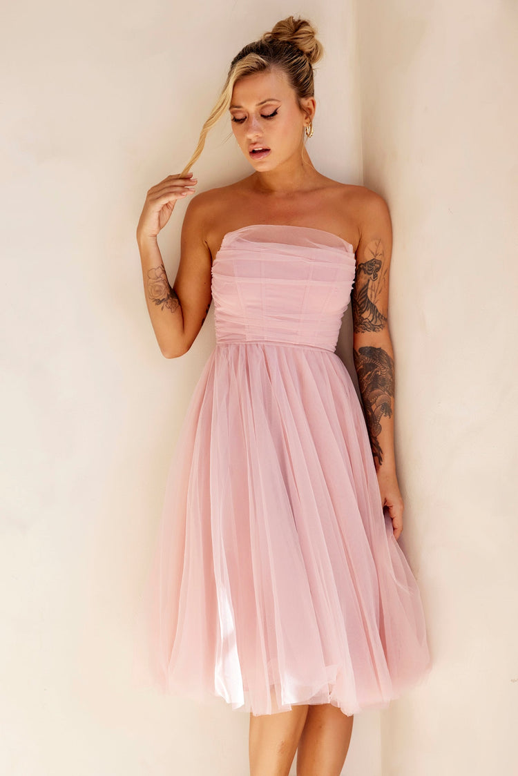 Swingin' It Midi Dress - Blush DRESSES Sage and Paije