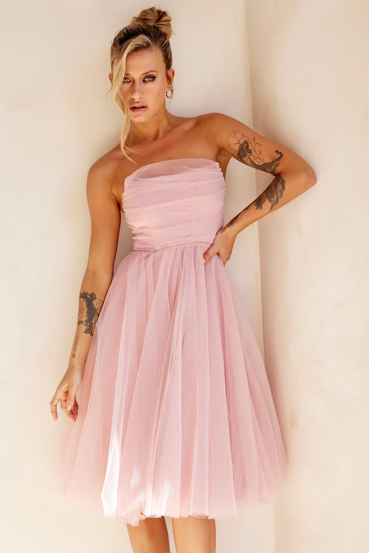 Swingin' It Midi Dress - Blush DRESSES Sage and Paije