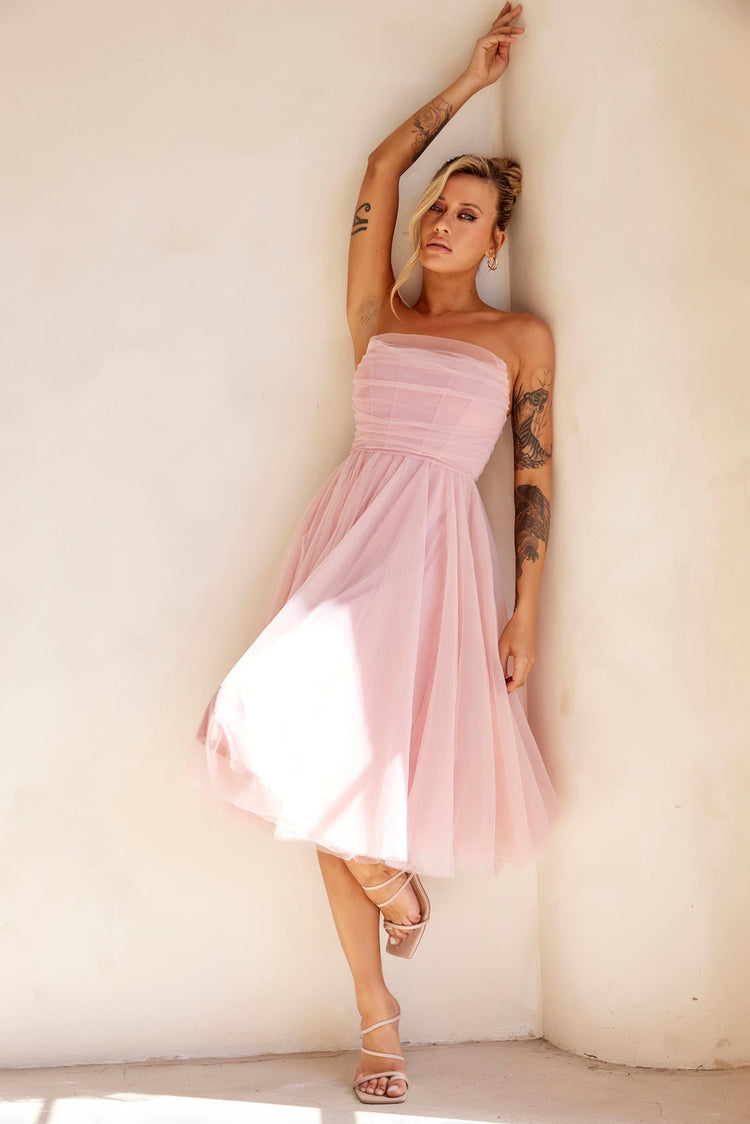 Swingin' It Midi Dress - Blush DRESSES Sage and Paije