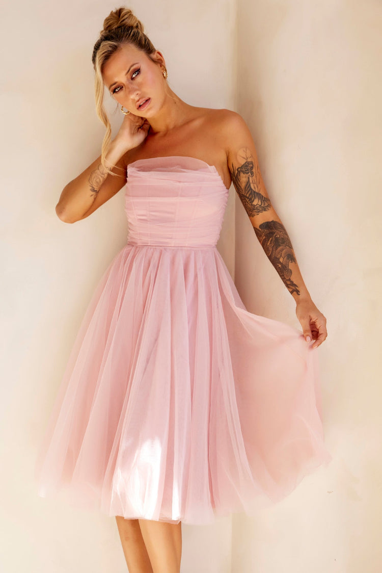 Swingin' It Midi Dress - Blush DRESSES Sage and Paije
