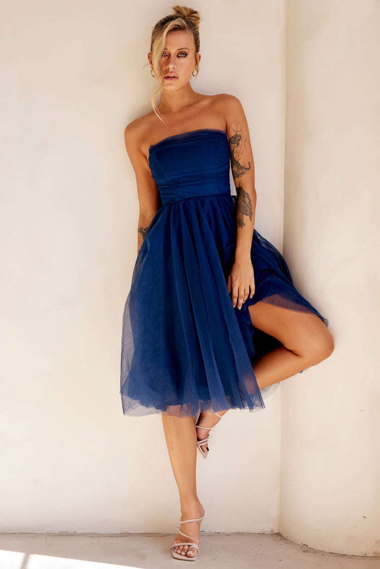Swingin' It Midi Dress - Navy | Sage and Paige AUS.