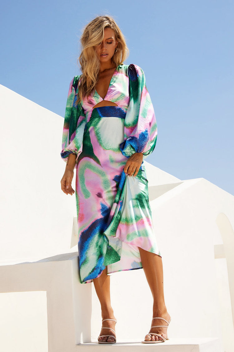 Joaquin Midi Dress - Pink Multi DRESSES Sage and Paije