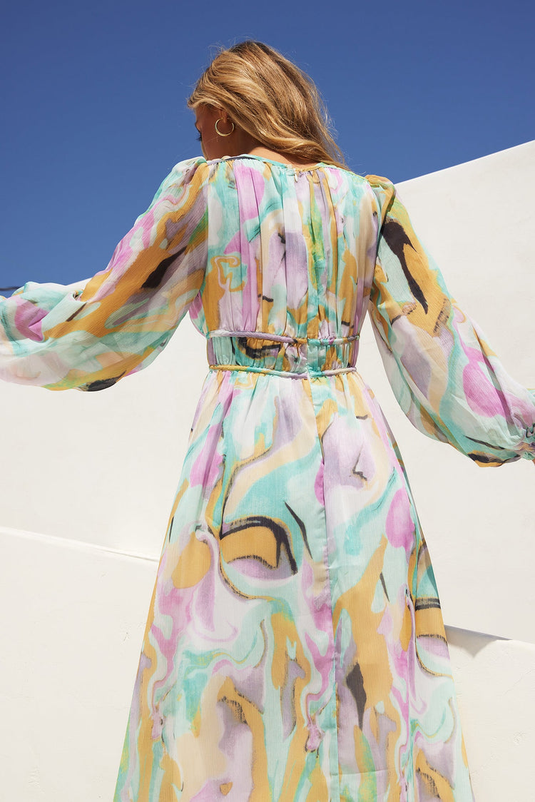 All Cloud Burst Midi Dress - Mint Multi DRESSES Sage and Paije
