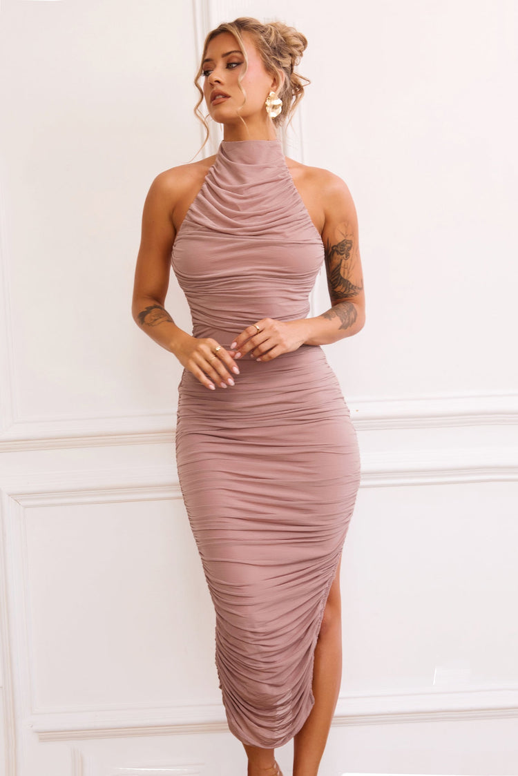 Caught In One Moment Midi Dress - Mocha DRESSES Sage and Paije