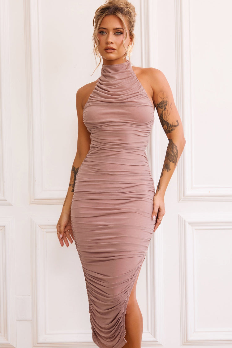 Caught In One Moment Midi Dress - Mocha DRESSES Sage and Paije