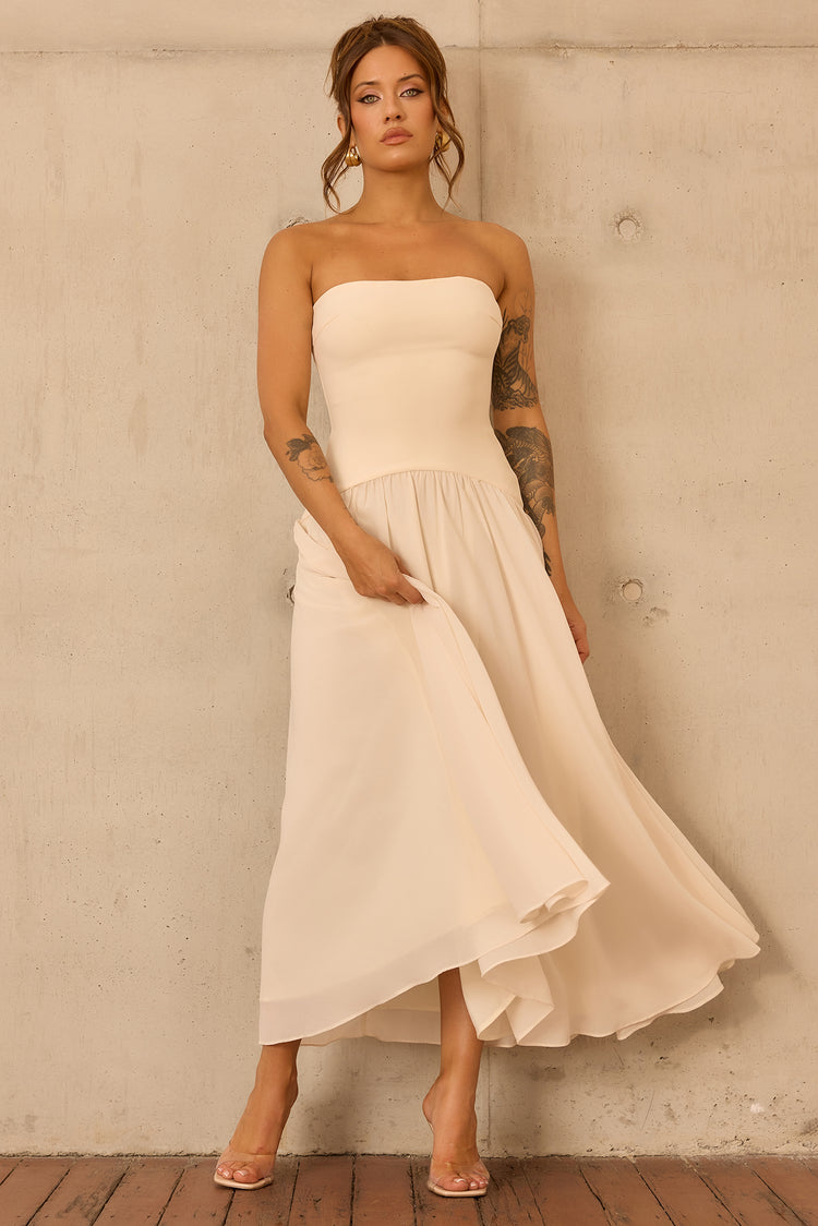 Bare Grace Strapless Maxi Dress - Cream