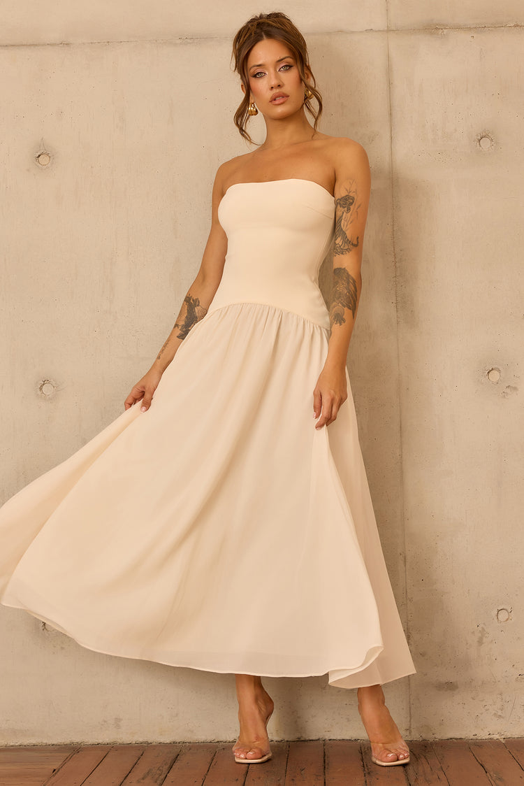Bare Grace Strapless Maxi Dress - Cream