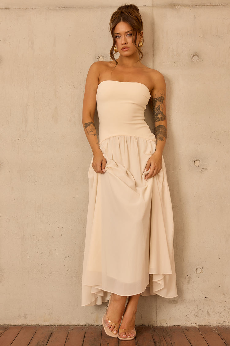 Bare Grace Strapless Maxi Dress - Cream