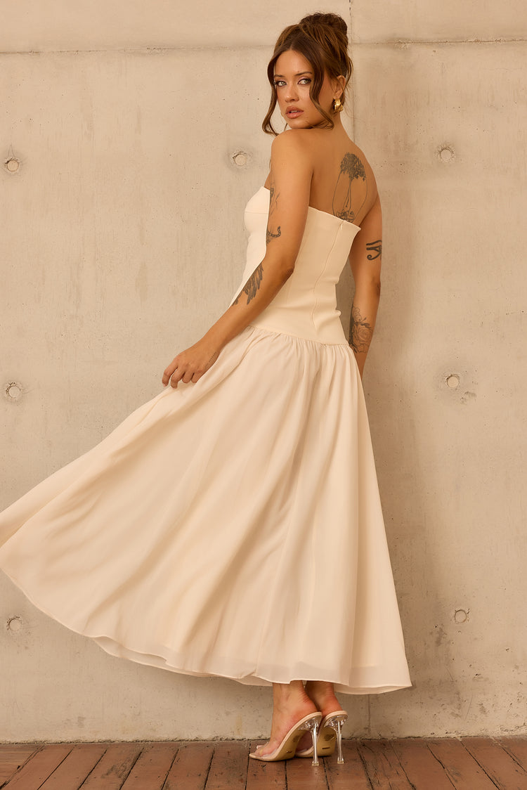 Bare Grace Strapless Maxi Dress - Cream