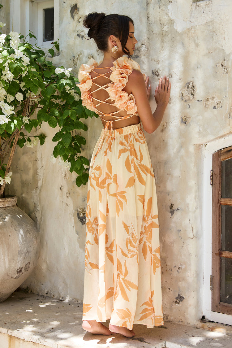 Ethereal Blossom Maxi Dress - Yellow Multi