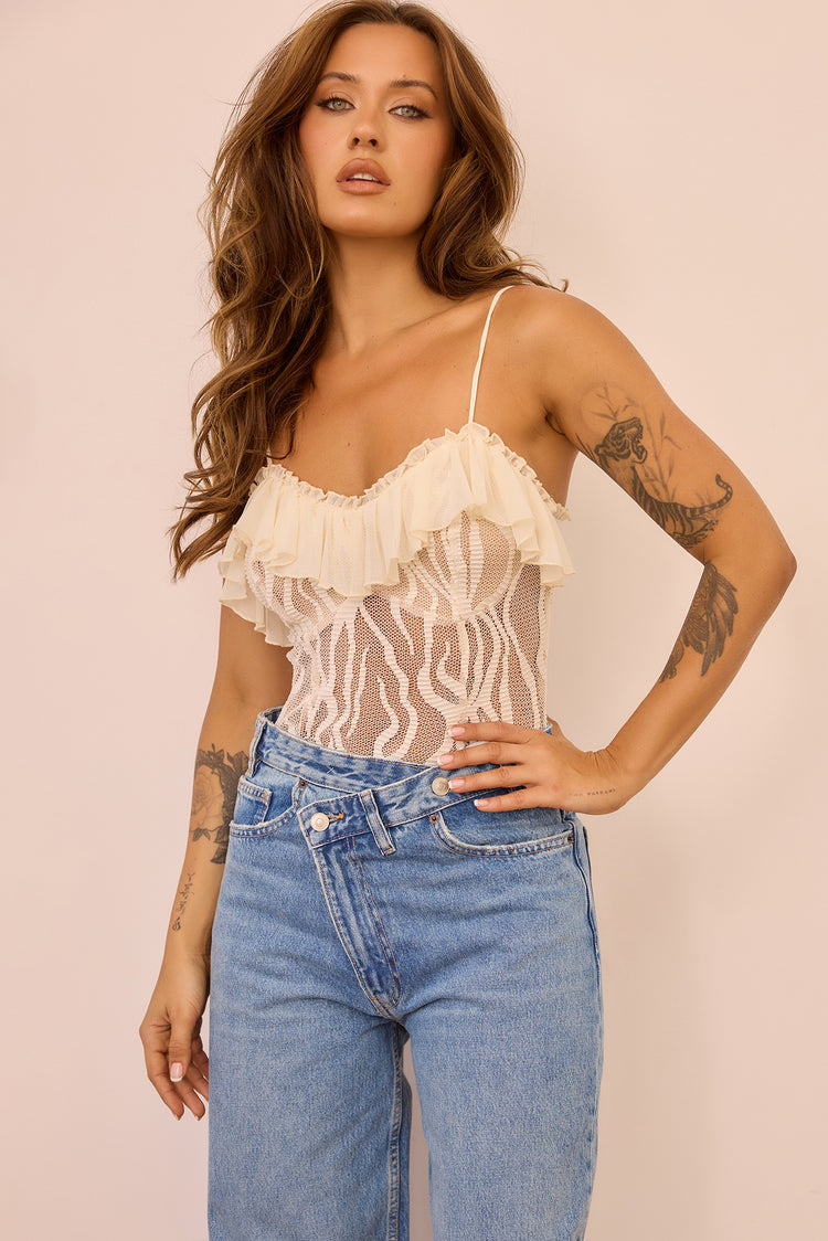 Soft Whispers Lace Bodysuit - Ivory