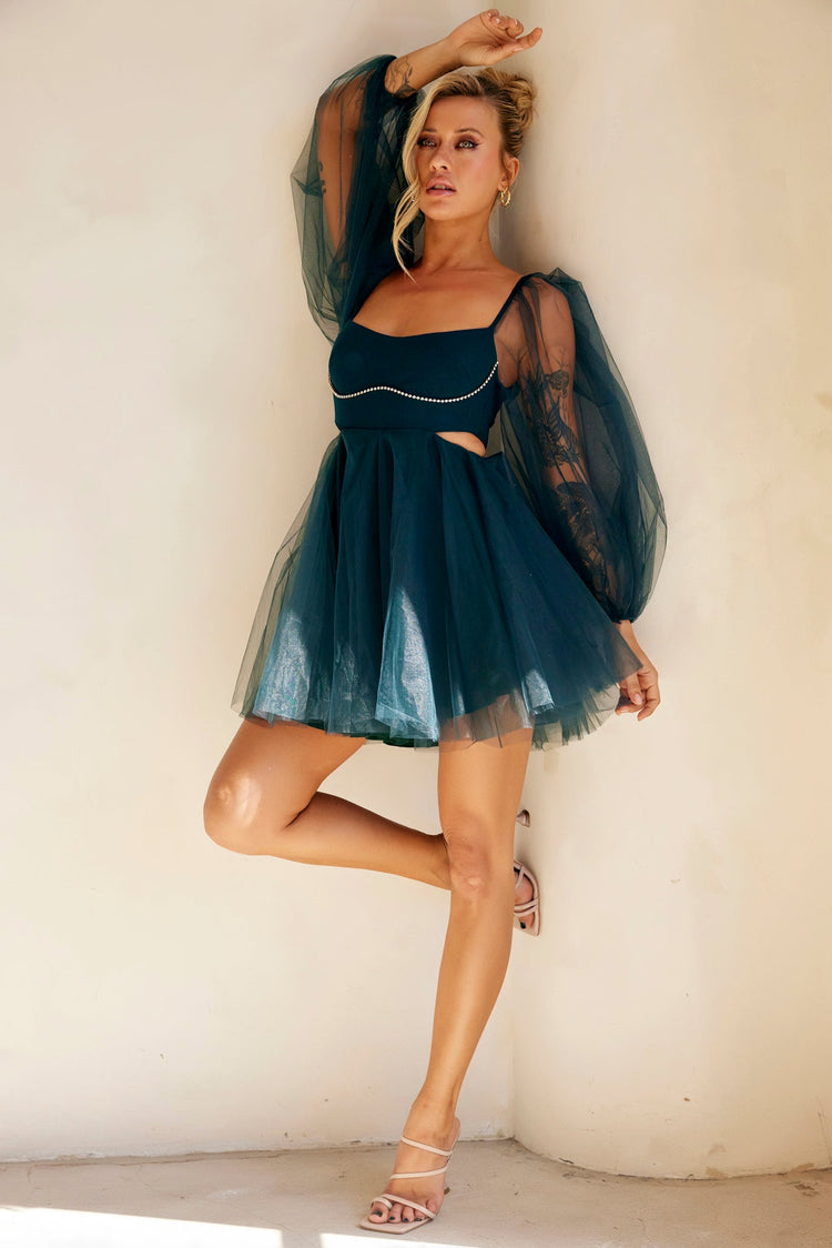 Saint Malo Mini Dress - Forest Green DRESSES Sage and Paije