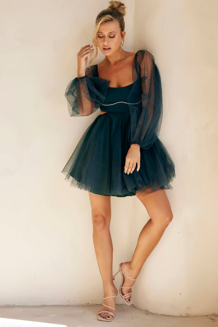 Saint Malo Mini Dress - Forest Green DRESSES Sage and Paije
