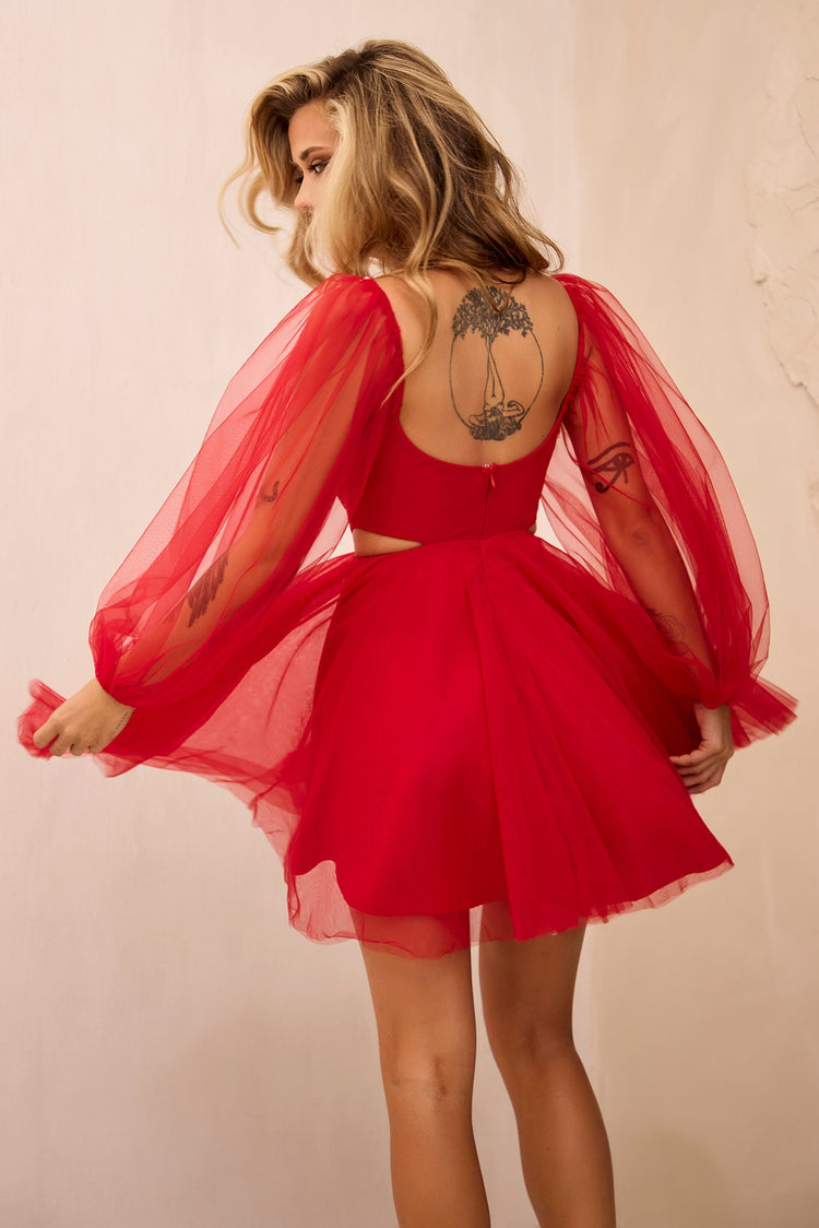 Saint Malo Mini Dress - Red DRESSES Sage and Paije