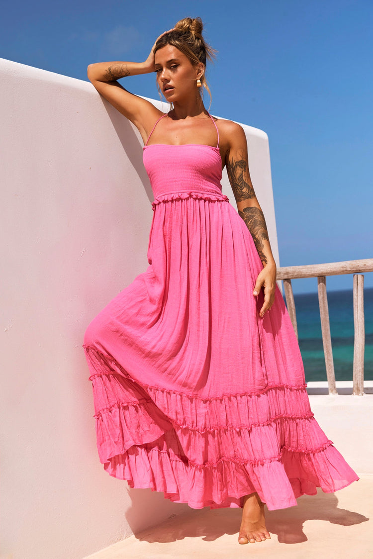 Sun Setter Maxi Dress - Pink DRESSES Sage and Paije