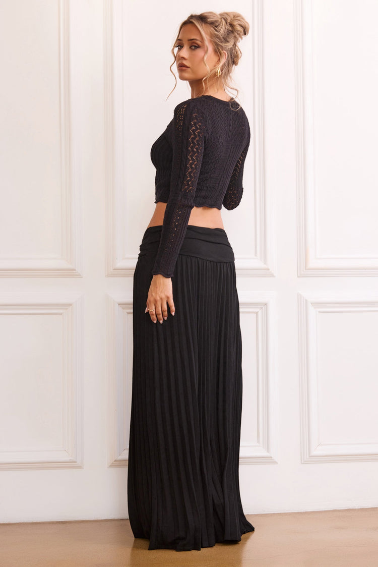 Rue Knit Maxi Skirt - Black BOTTOMS Sage and Paije