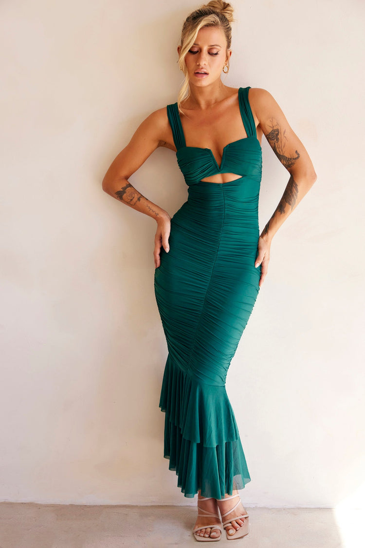 Eternal Muse Maxi Dress - Forest Green DRESSES Sage and Paije