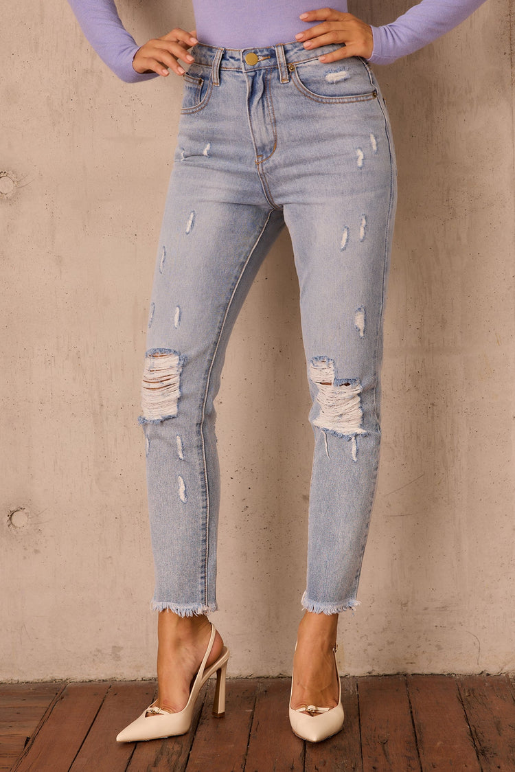 Sundown Blues Denim Jeans - Washed Blue DENIM Sage and Paije