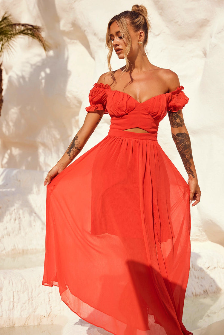 Perfect Storm Maxi Dress - Red DRESSES Sage and Paije