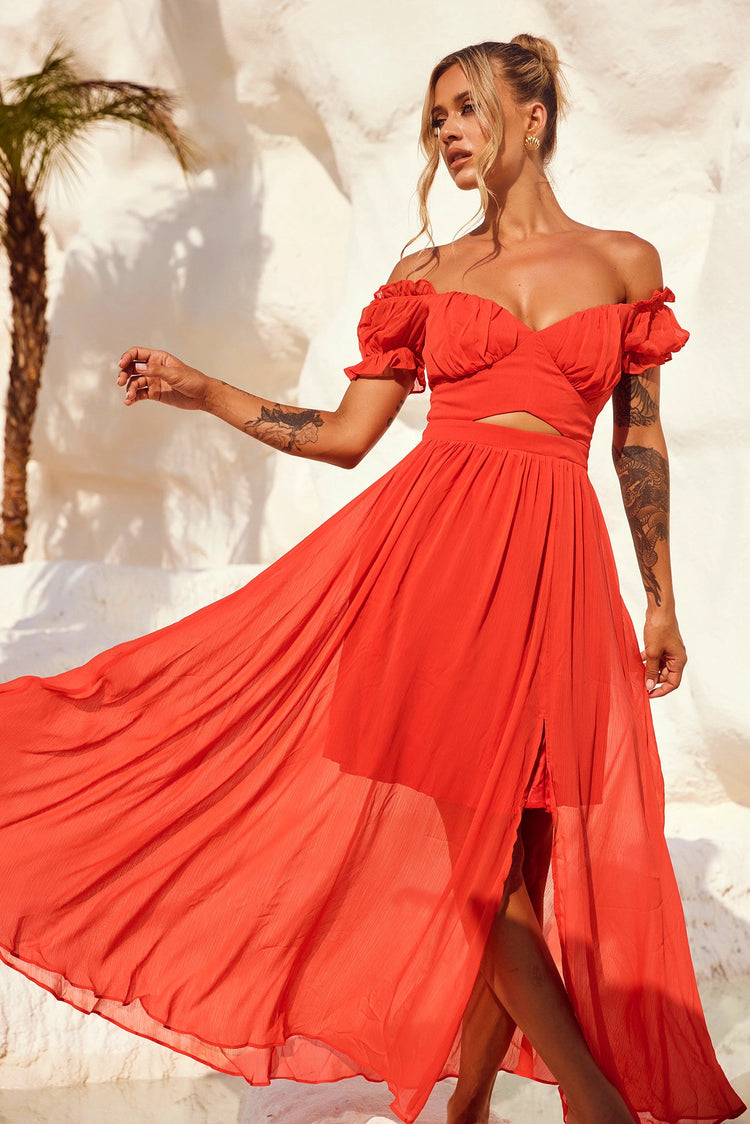 Perfect Storm Maxi Dress - Red DRESSES Sage and Paije