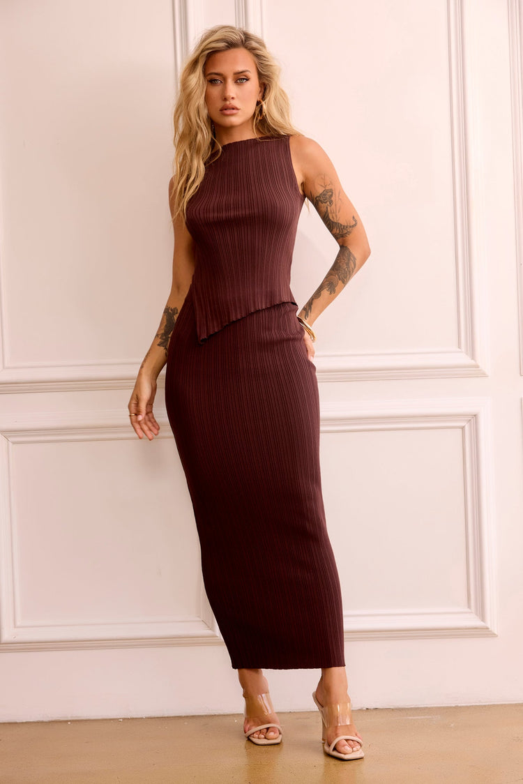 Coffee Chat Skirt - Chocolate BOTTOMS Sage and Paije