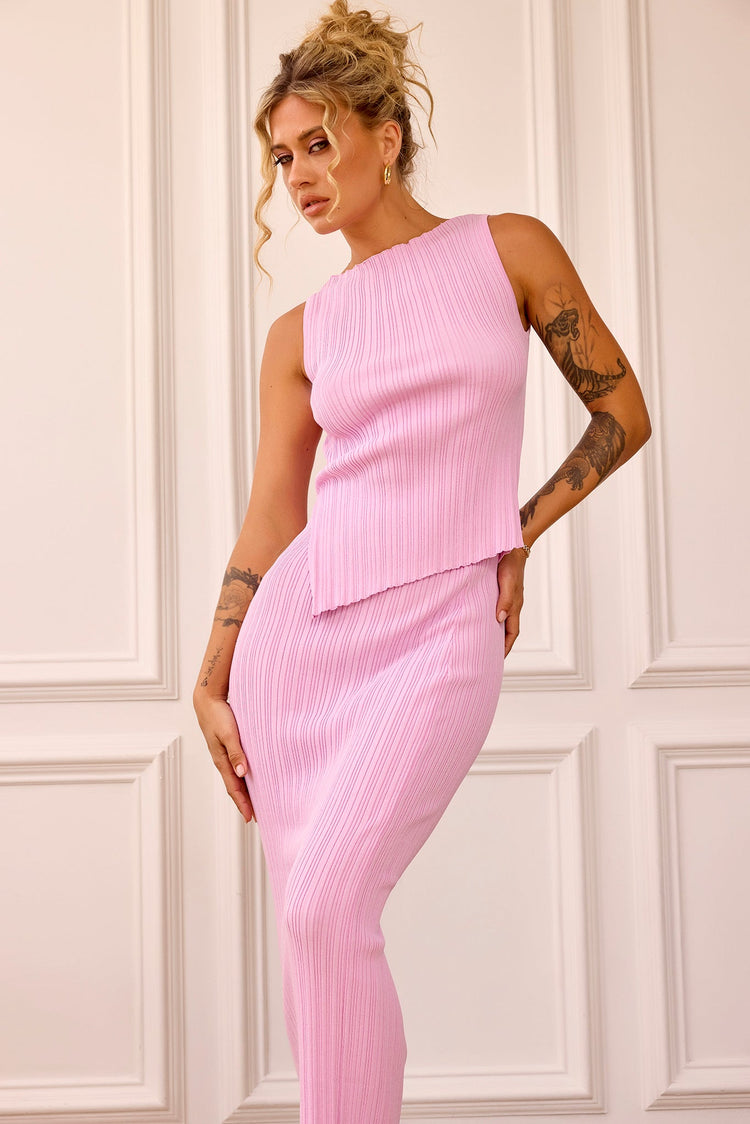 Coffee Chat Skirt - Pink BOTTOMS Sage and Paije
