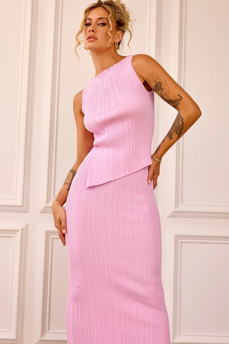 Coffee Chat Skirt - Pink BOTTOMS Sage and Paije