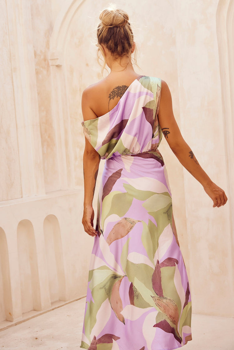 Late Matching Midi Dress - Purple Multi DRESSES Sage and Paije