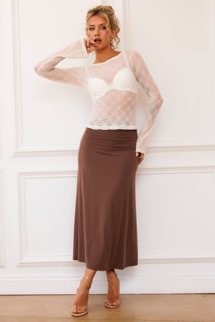 Front Runner Midi Skirt - Brown BOTTOMS Sage and Paije