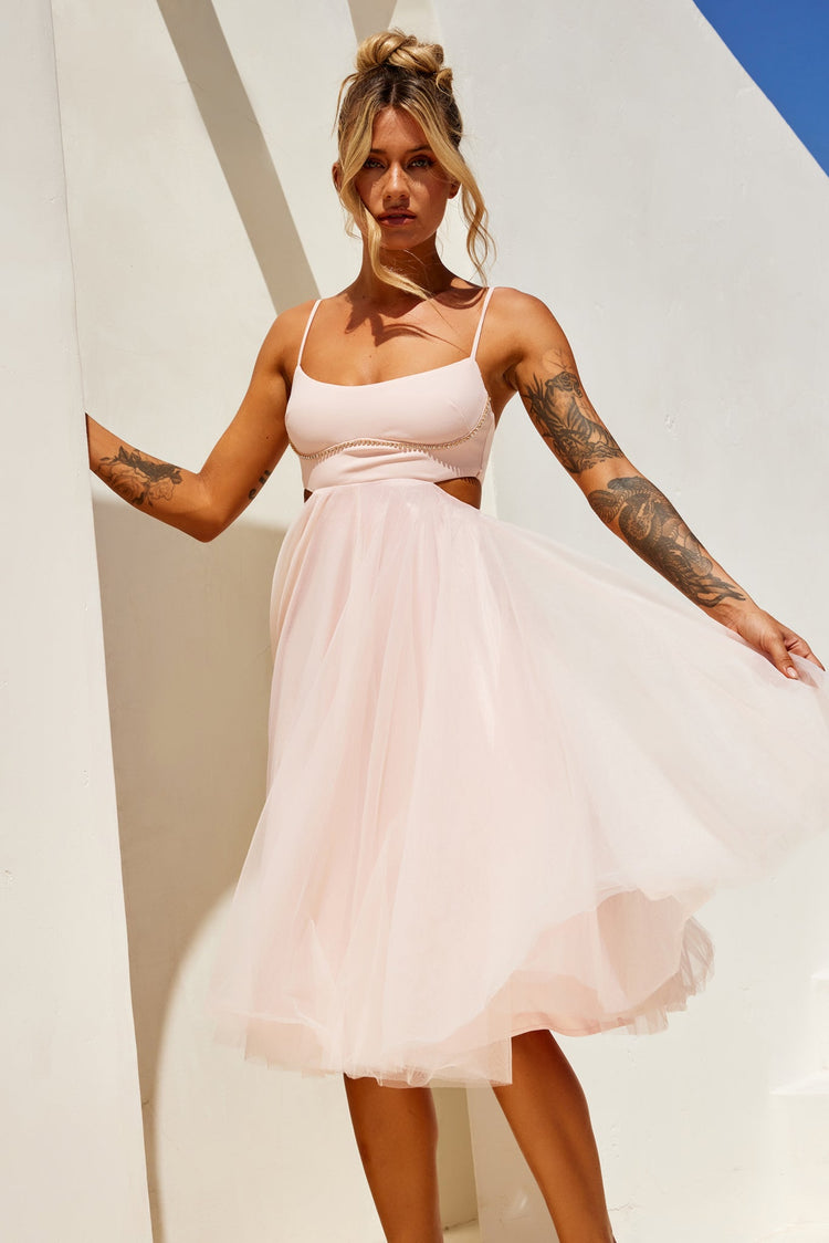 Got Glam Midi Dress - Blush DRESSES Sage and Paije
