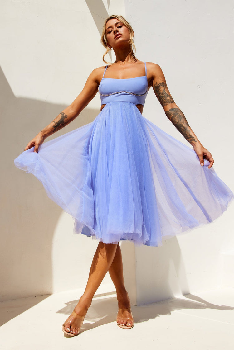 Got Glam Midi Dress - Cornflower DRESSES Sage and Paije
