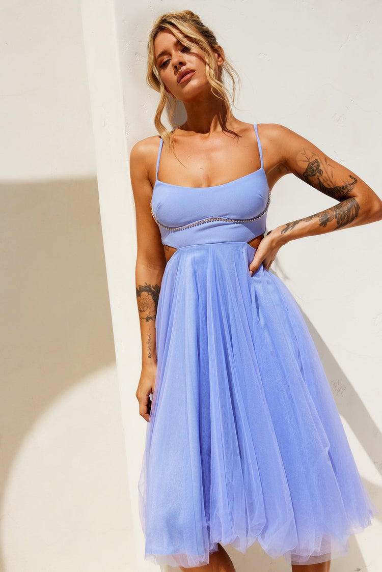 Got Glam Midi Dress - Cornflower DRESSES Sage and Paije