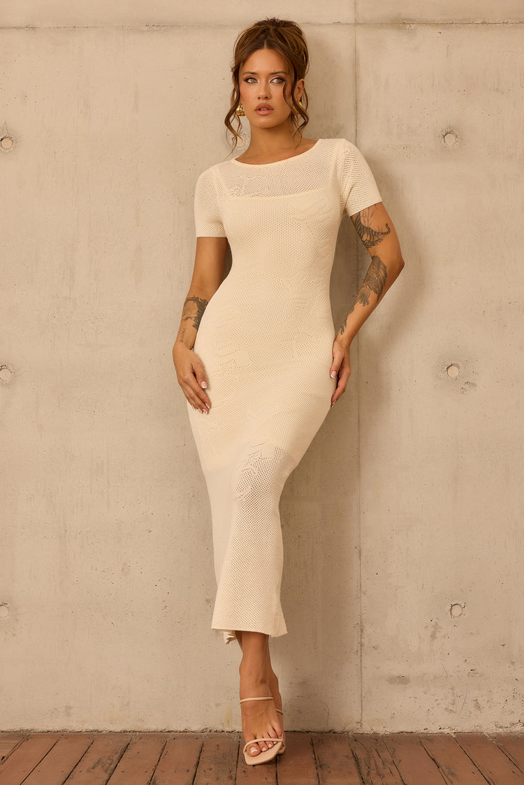 Bloomfield Knit Midi Dress - Beige