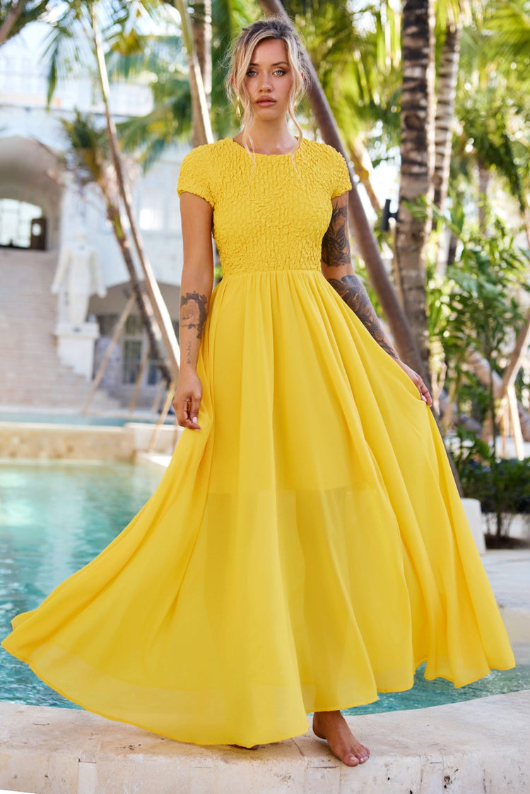 Dream Design Maxi Dress - Yellow DRESSES Sage and Paije