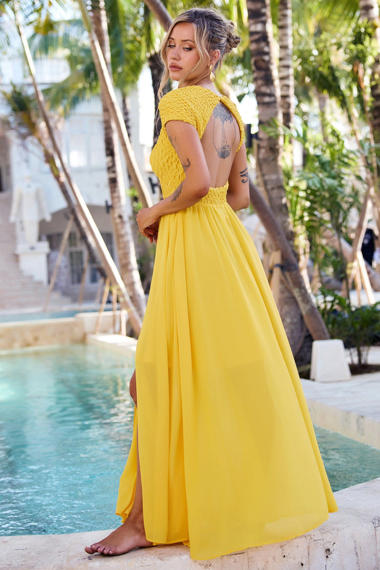 Dream Design Maxi Dress - Yellow DRESSES Sage and Paije