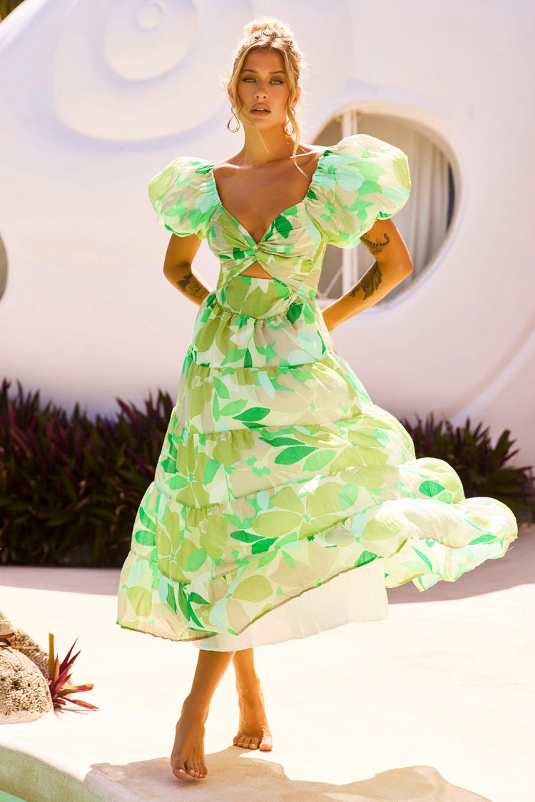 One Clover Midi Dress - Green DRESSES Sage and Paije