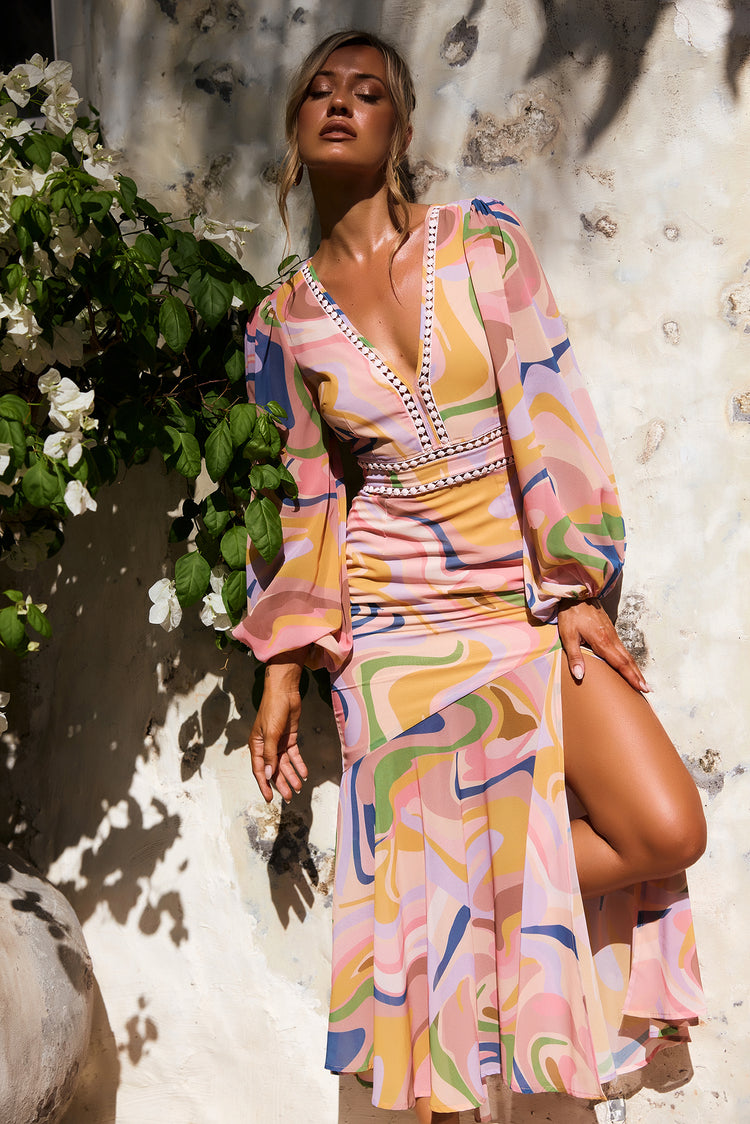 Sunflare Maxi Dress - Pink Multi