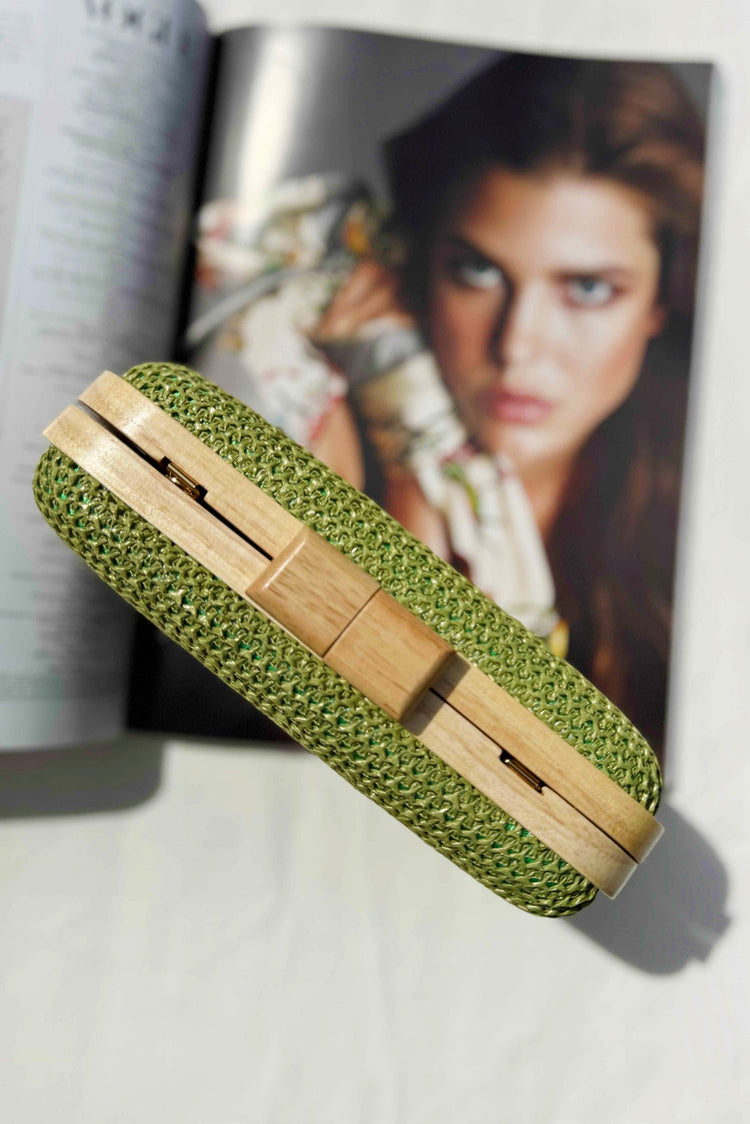 Tea Gardens Clutch Bag - Green ACCESSORIES Sage and Paije