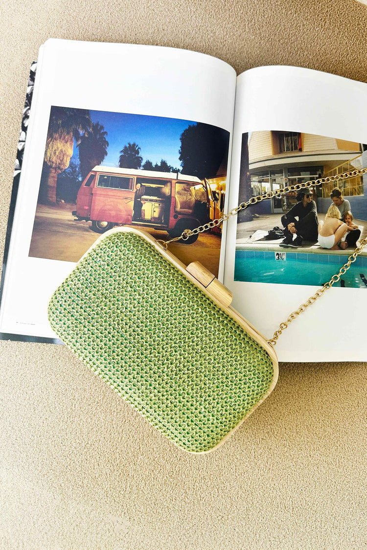 Tea Gardens Clutch Bag - Green ACCESSORIES Sage and Paije