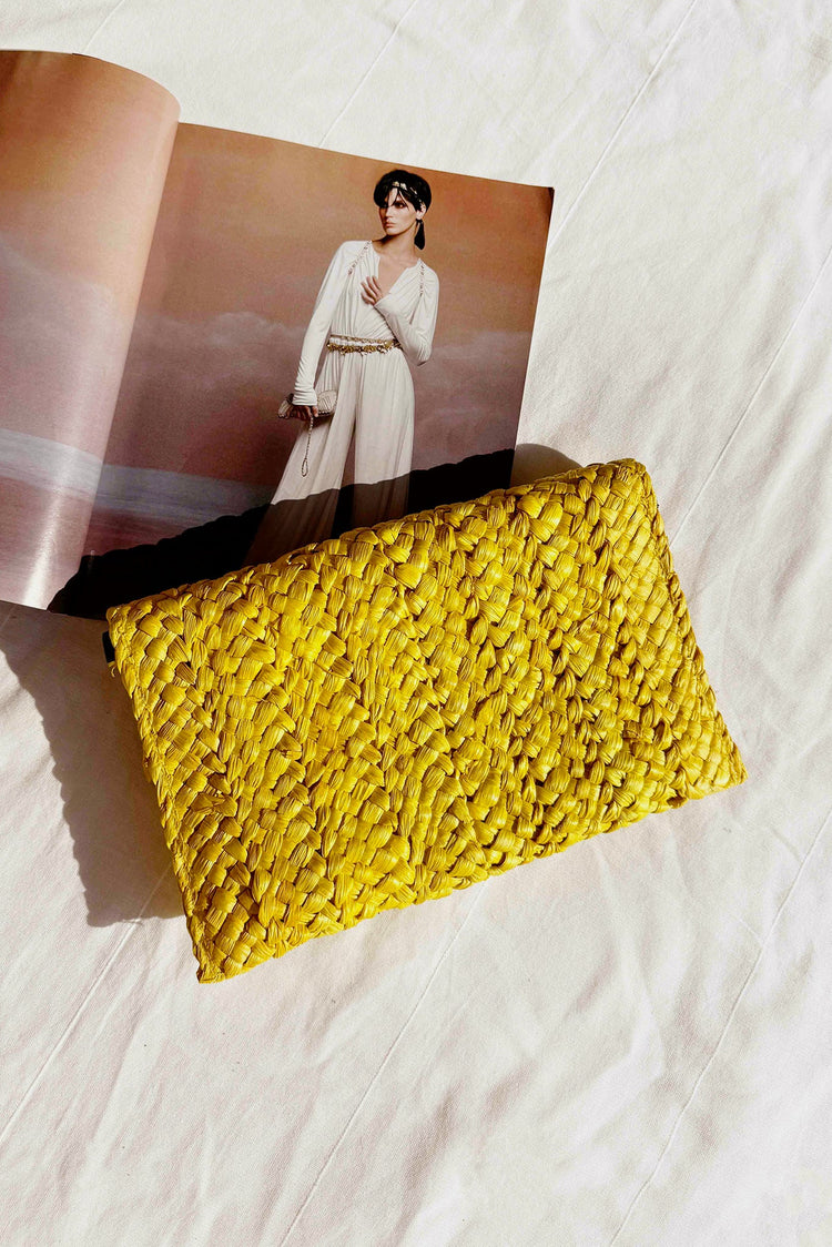 Bali Golden Clutch Bag - Yellow ACCESSORIES Sage and Paije