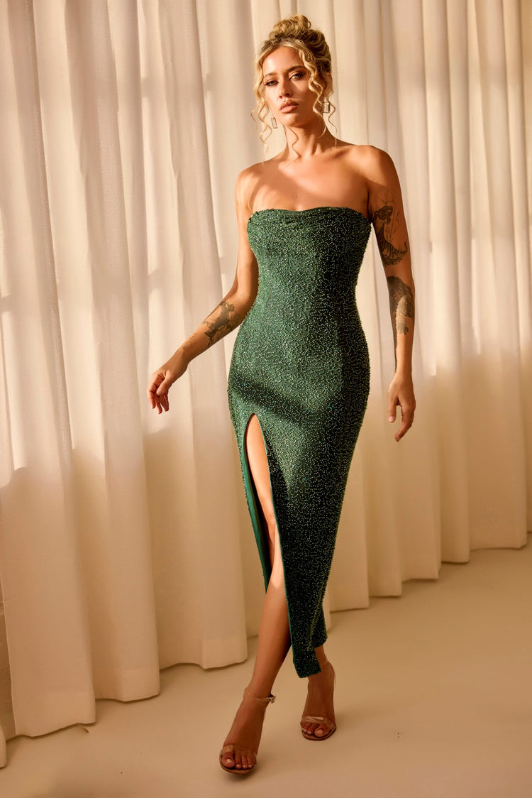 Starlit Baby Midi Dress - Forest Green DRESSES Sage and Paije