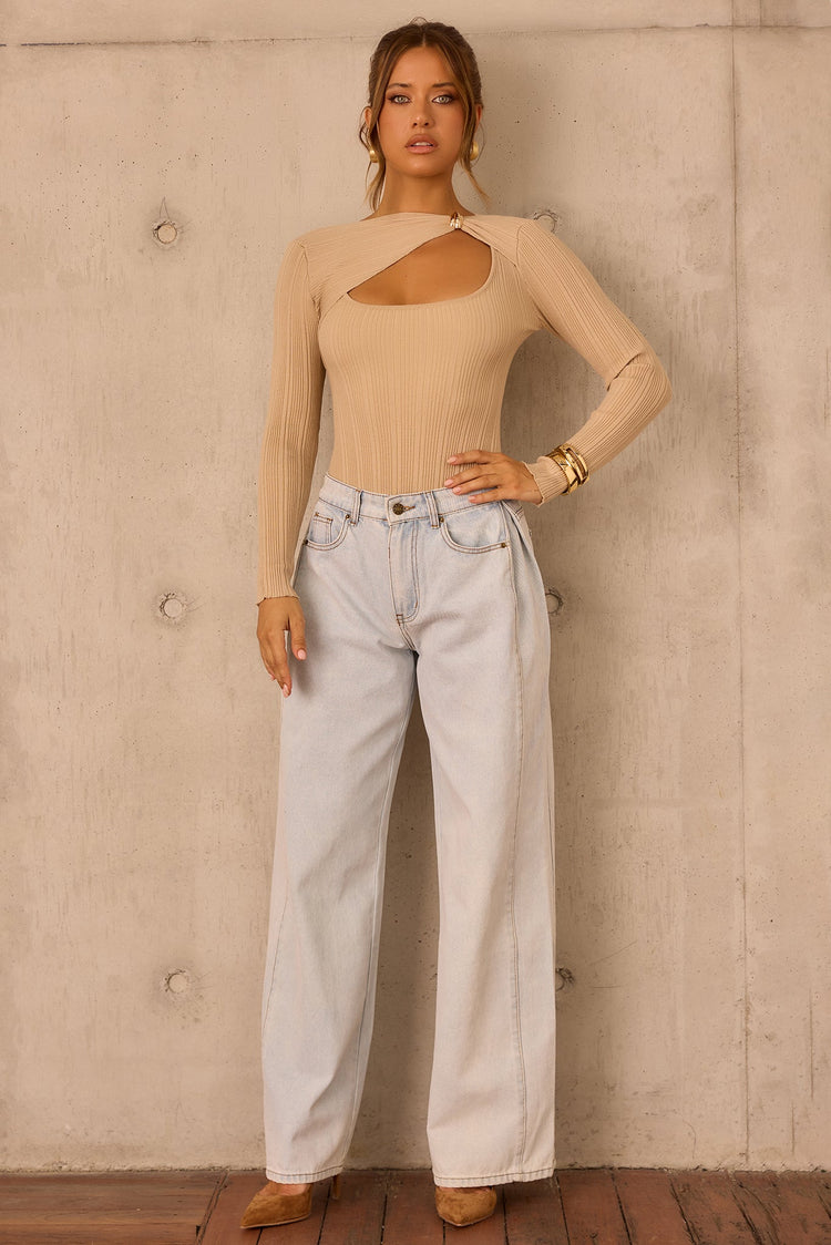 Little Sultry Knit Bodysuit - Camel TOPS Sage and Paije