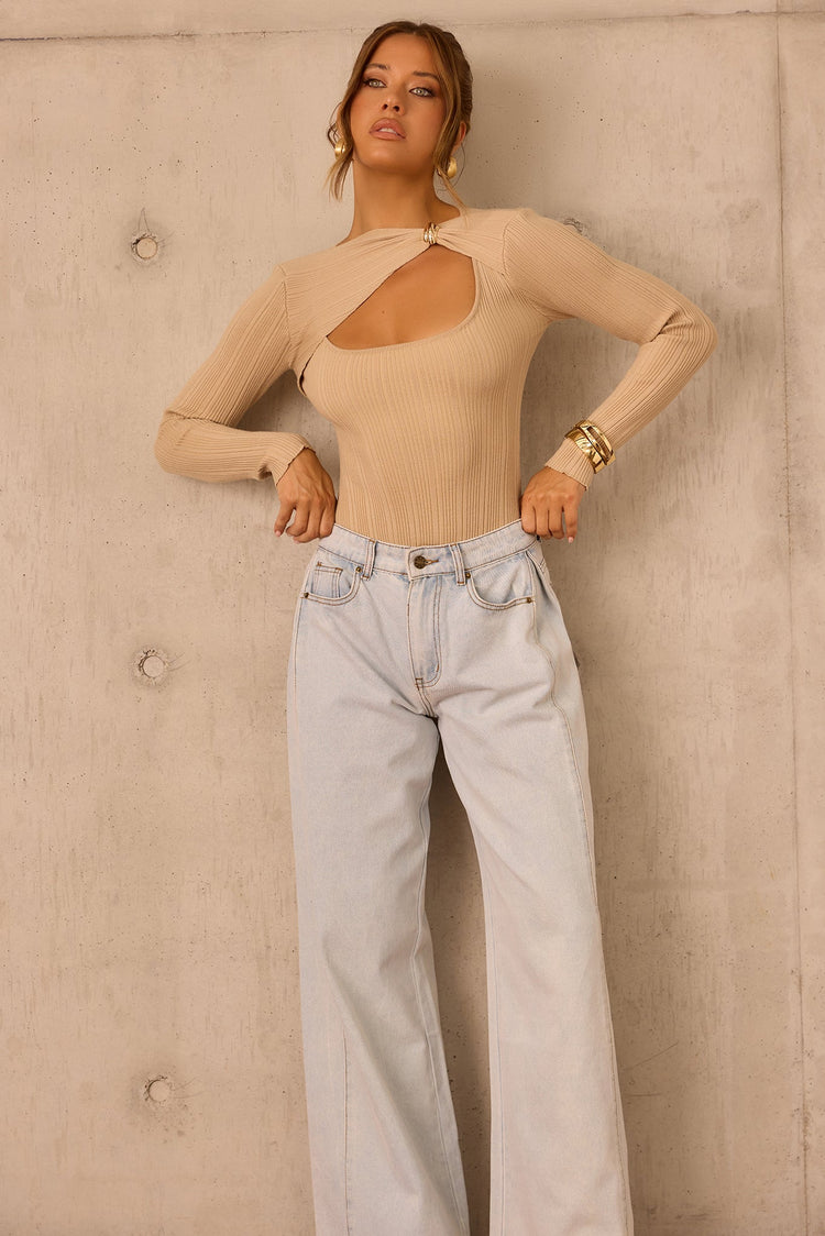 Little Sultry Knit Bodysuit - Camel TOPS Sage and Paije