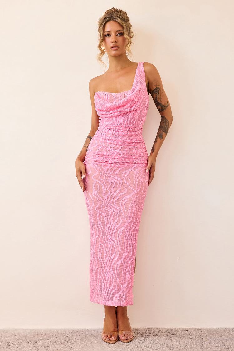 Spotlight Lace Maxi Dress - Pink-DRESSES