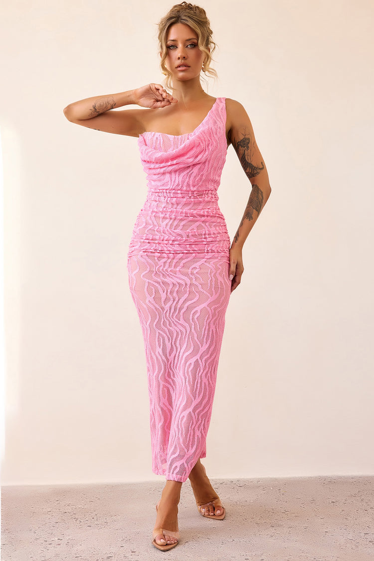 Spotlight Lace Maxi Dress - Pink-DRESSES