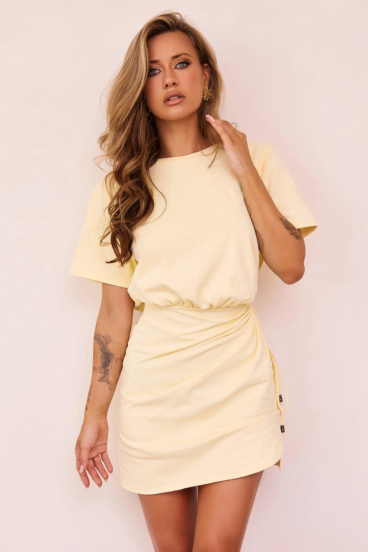 City Sunlight Jersey Mini Dress - Butter Yellow