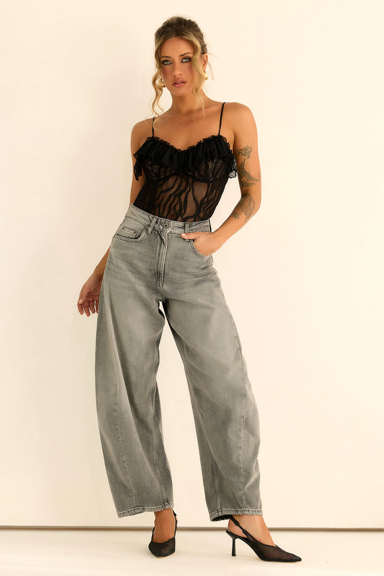 Soft Whispers Lace Bodysuit - Black